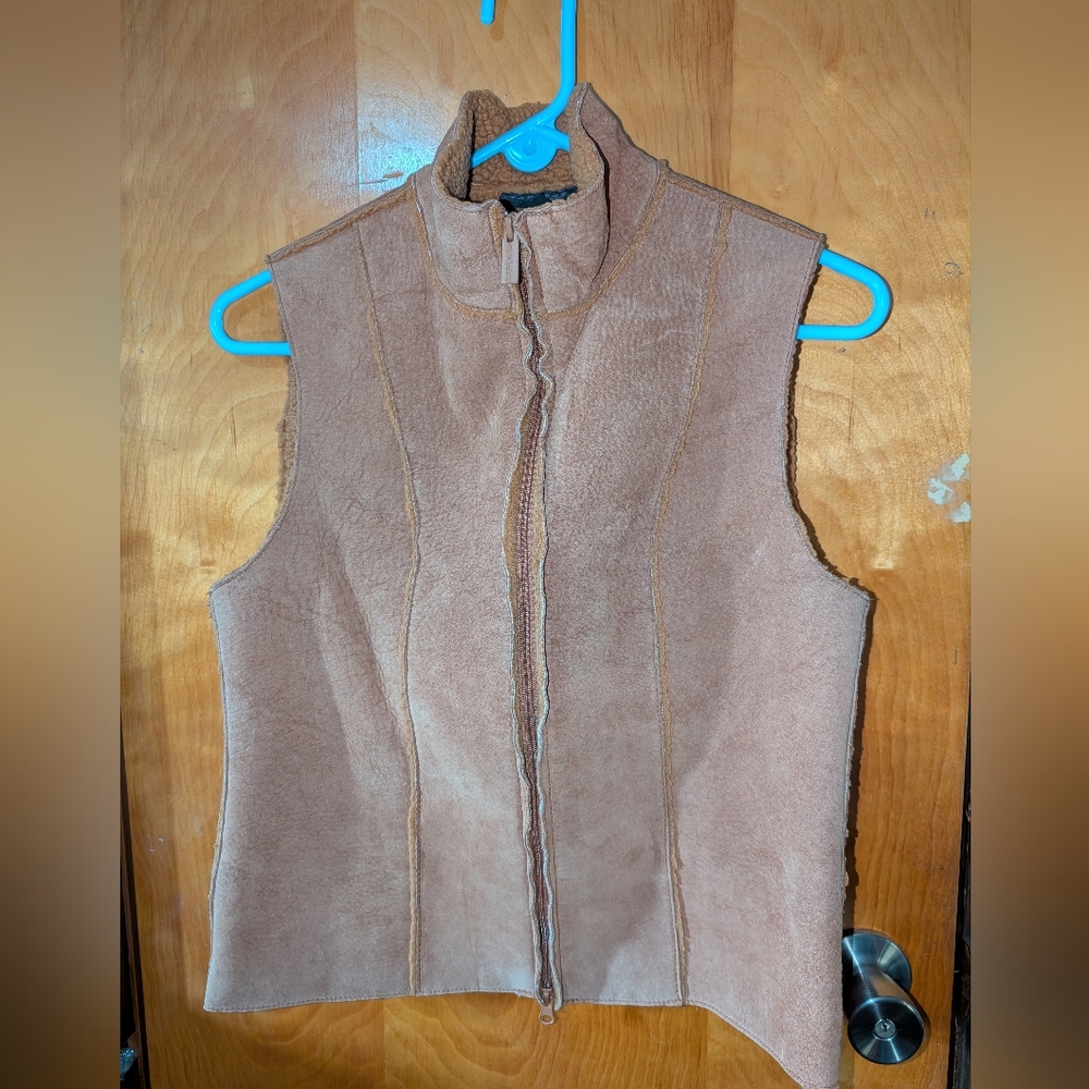Express Woman's Suede Vest In Beige Woman's Small